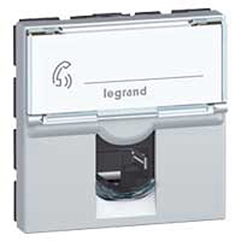Datendose RJ45 Cat6 UTP 2-modulig alu Mosaic