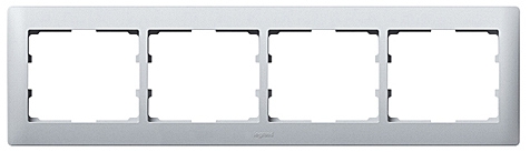 Rahmen 4-fach waagerecht Galea soft aluminium