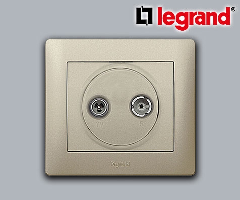 Legrand Galea UP Abdeckung Antennen-Steckdose 2-Loch TV-RSystem / Ttitanium matt