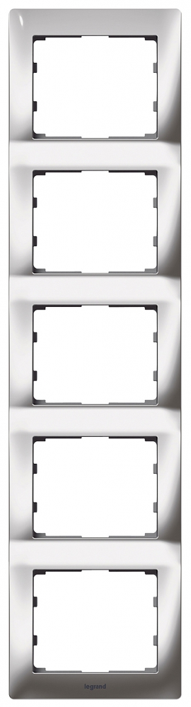 Rahmen 5-fach senkrecht Galea silver chrome