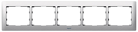 Rahmen 5-fach waagerecht Galea brushed aluminium