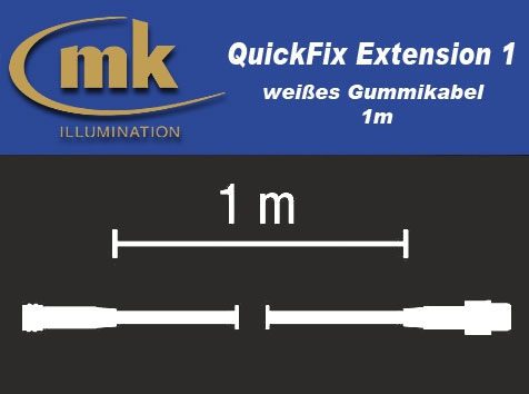 QuickFix Extension 1 / weißes Gummikabel 1m / IP67