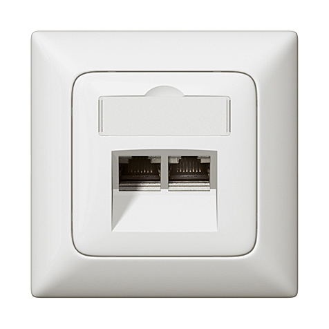 Abdeckung RJ45 C5 C6 mit Beschriftungsträger Creo ultraweiss