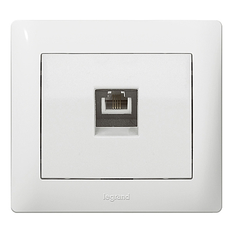 Abdeckung VDI 30°, flach, TAE , mit Beschriftungsträger Galea ultraweiss