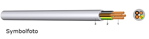 PVC - LEITUNG H03VV-F (YML) 3x0,75 / 50 METER BUND GRAU