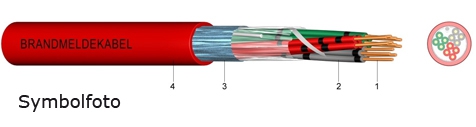 BRANDMELDEKABEL JB-Y(ST)Y 2x2x0,8 ROT / 500 METER TROMMEL