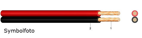 Lautsprecherleitung LSP2x1,5 / 50 m Bund / incl.CU rot/schwarz