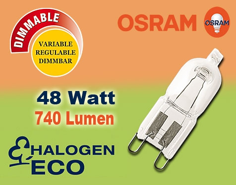 HV Halogen-Stecksockellampe HALOPIN ECO 66733 / 740 lm / 48W / G9 / 230V / 2.700 K / ww dimmbar