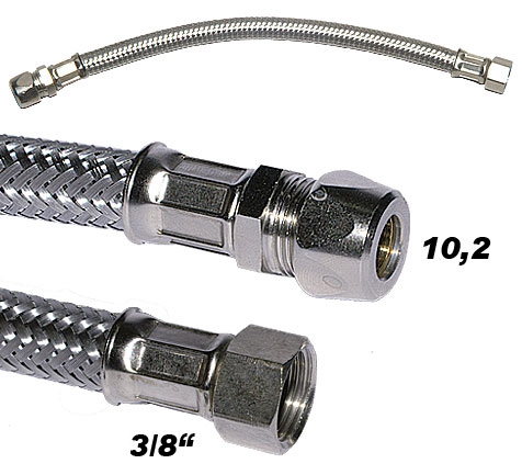 INOX Verbindungsschlauch 3/8 Zoll x 10.2 / 50 cm