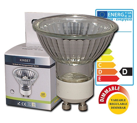HV Halogen-Reflektorlampe MR16 / 100 lm / 18W / GU10 / 230V / 40° / 2.800K / ww klar dimmbar