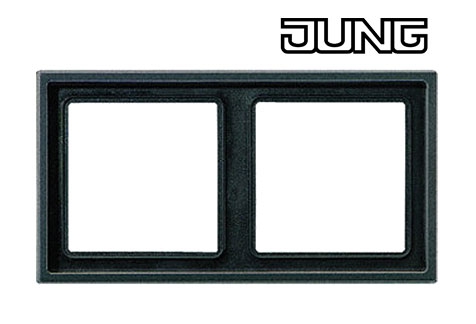 Jung Rahmen 2-fach für waagerechte und senkrechte Kombination / Aluminium / anthrazit