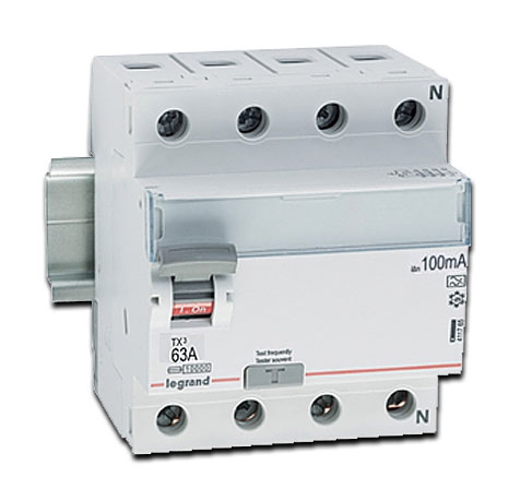 Legrand FI-Schutzschalter TX3 63 A 4-polig 100 mA Typ A pulsstromsensitiv