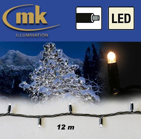 LED STRING LITE® 120 Außenlichterkette 120 teilig / 12 m / 10,5W / koppelbar / IP67 für den Aussenbereich / warmweiß / schwarzes Kabel