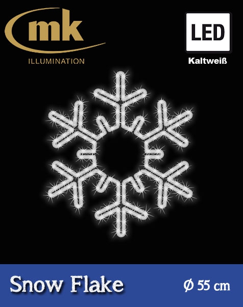 QuickFix Collection LED Snow Flake kaltweiß IP67 für den Aussenbereich 230V / ~7W / ø 55cm