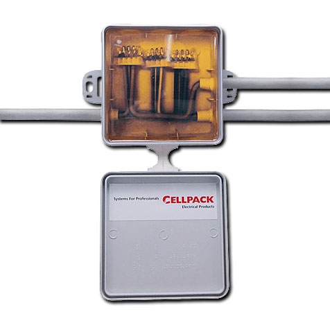 Cellpack Universalbox CG Verbindungs- und Abzweigdose mit Klemmen / 250ml / 2-Komp.-Kohlenwasserstoffharz / für Kabeldurchmesser von 8-14 mm