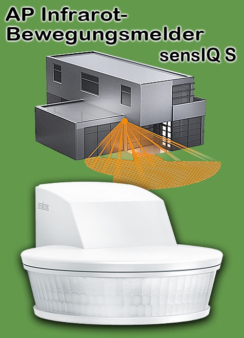 AP Infrarot-Bewegungsmelder EVO weiß mit 4-fach Sensorsystem für außen IP54 / 300° Erfassungswinkel 