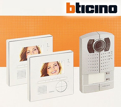 Bticino Video-Tür-Sprechanlage für das 2-Familien-Haus, LINEA 2000 METALL, 2-Draht-Bustechnik