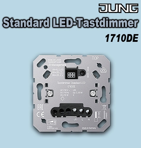 Jung Standard LED-Tastdimmer ohne Nebenstelleneingang zum Schalten und Dimmen von Beleuchtung
