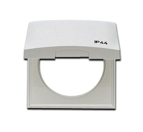Berker Integro Flow UP Rahmen 1-fach mit Klappdeckel und Aufdruck IP44 - polarweiß glänzend