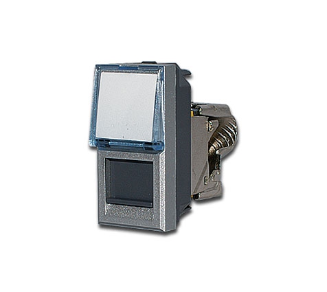 Bticino Axolute Datendose RJ45 Cat6A STP 1-modulig Aluminium