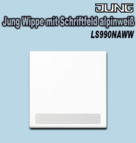 Jung Wippe mit Schriftfeld aus Duroplast alpinweiß glänzend IP44