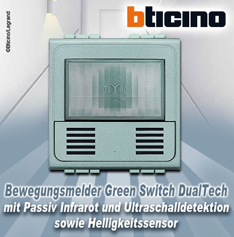 UP SCS Bewegungsmelder Green Switch DualTech mit Passiv Infrarot und Ultraschalldetektion sowie Helligkeitssensor