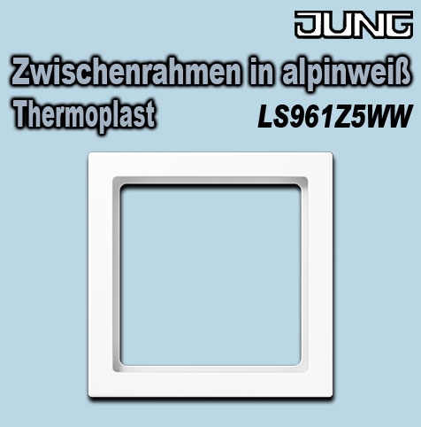 Zwischenrahmen zur Montage handelsüblicher Geräte anderer Hersteller mit Abdeckung 55 x 55 mm Alpinweiß