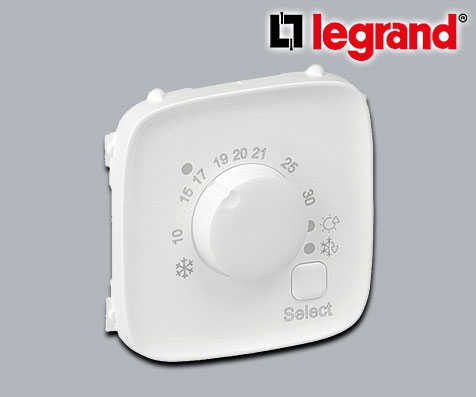 Legrand Valena Allure Abdeckung für Raumthermostat mit Drehknopf / Ultraweiß glänzend