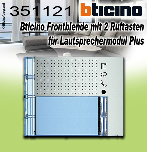 Bticino Frontblende Allmetal für Audio-Türlautsprechermodul Plus mit 2 Ruftasten