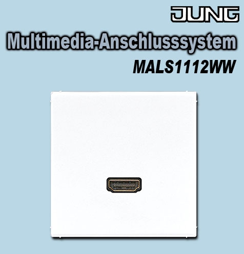 Multimedia-Anschlusssystem HDMI für LS-Serien mit Tragring Alpinweiß