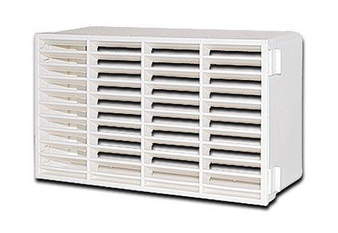 Horizontal Lüftergitter mit eckigem Anschluss / System 150 / Außenmaße 230 x 135 mm