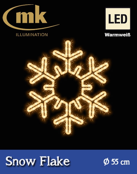 QuickFix Collection LED Snow Flake warmweiß IP67 für den Aussenbereich 230V / ~7W / ø 55cm