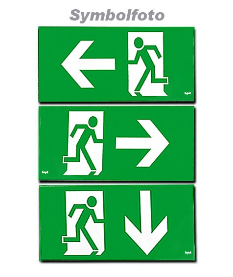 BEGHELLI 3-teiliges Piktogramm Plexi Set für die LED Sicherheitsleuchte Aestetica bei Wandmontage