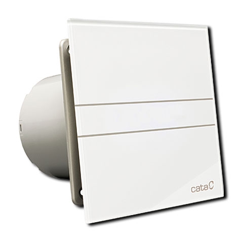 Axial Einbauventilator Ø120 mit Kugellager, abnehmbarer Glasfront und Timer - von 3 bis 15 Minuten einstellbar / 220-240V / IP44
