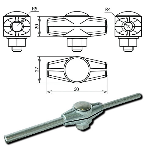 EinSchrauben-Trennklemme für Runddraht 8-10mm