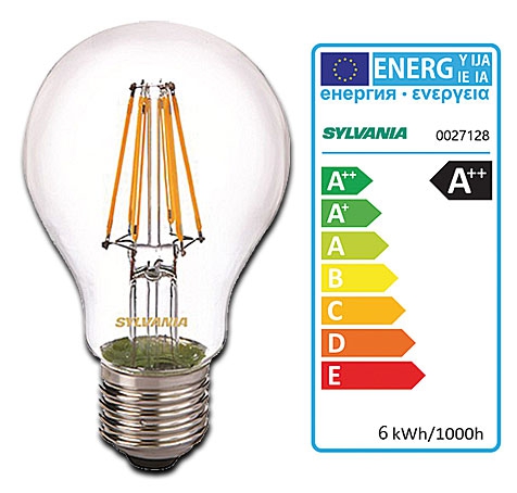 Sylvania LED-Glühlampe ToLEDo Retro A60 / 806 Lumen / 6W / E27 / 220-240V / 300° / 2.700K / 827 Homelight / klar