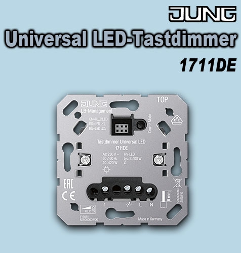Jung Universal LED-Tastdimmer mit Nebenstelleneingang zum Schalten und Dimmen von Beleuchtung