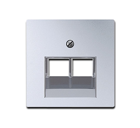Jung Abdeckung für IAE/UAE-Anschlussdose (2 x 8-polig) - passt auch auf Anschlussdosen / 55 x 55 mm / Thermoplast (bruchsicher) lackiert / Aluminium