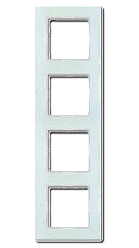 Jung Glasrahmen 4-fach / 84 x 297 mm / Glas / Mattweiß