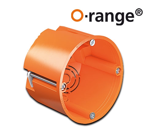 Kaiser Hohlwand Geräteverbindungsdose 1-fach / orange / Ø 68 x T 62 mm / IP3X