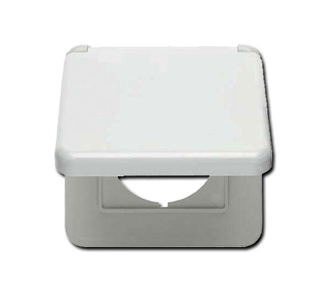 Berker Modul 2 UP Rahmen 1-fach mit Klappdeckel für Zentralstück 50 x 50 mm - Polarweiß glänzend