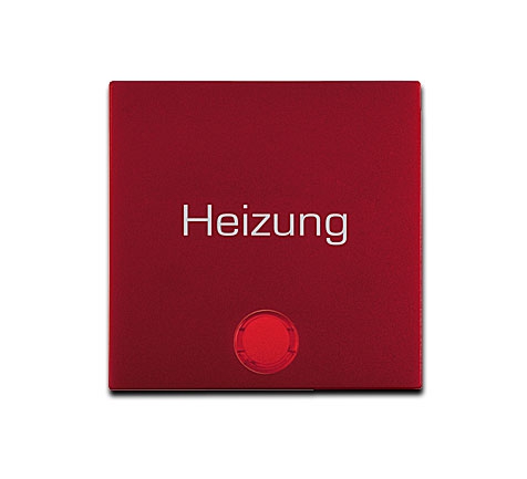 Berker S.1/B Wippe mit roter Linse und Aufdruck "Heizung" - Rot matt