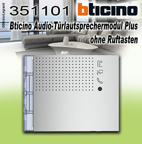 Bticino Frontblende Allmetal für Audio-Türlautsprechermodul Plus ohne Ruftasten