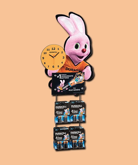 Duracell Bunny Clock 2x2 unbestückt für beispielsweise 6xAA / 8xAAA Batterien