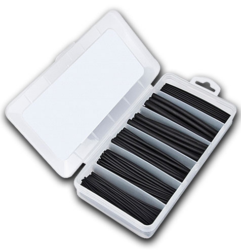 Schrumpfschlauch-Set PX-55B / 170-teilig - schwarz