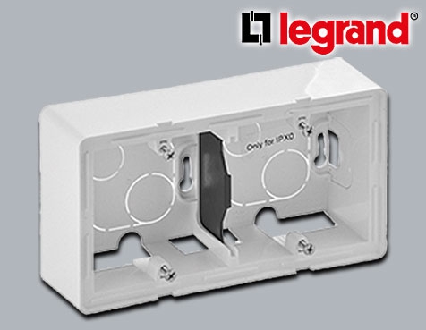 Legrand Valena Life Aufputzgehäuse 2-fach Ultraweiß glänzend halogenfrei
