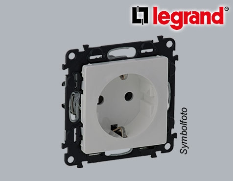 Legrand Valena Life INMATIC Einsatz SCHUKO-Steckdose 16A 250V AC Aluminium mit Klappdeckel und erhöhtem Berührungsschutz und Steckklemmen