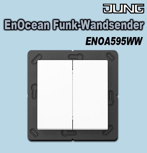EnOcean Funk-Wandsender zur Übertragung von Schalt-, Dimm- oder Jalousiebefehlen an Funkempfänger des EnOcean Funk-Systems