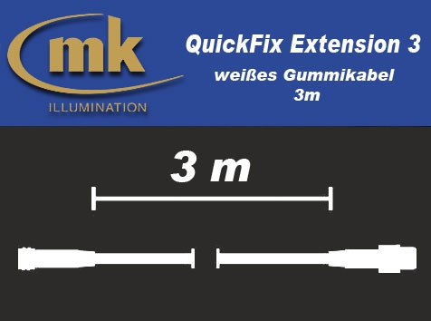 QuickFix Extension 3 / weißes Gummikabel 3m / IP67