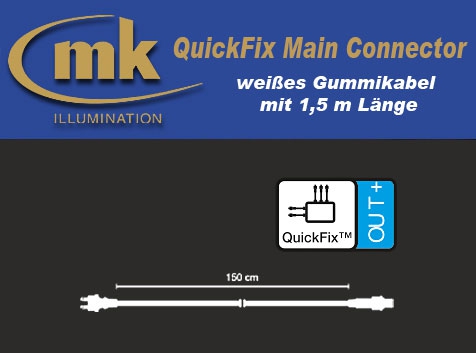 Quick-Fix Main Connector weißes Gummikabel IP67 / Anschluss Zuleitung an QuickFix